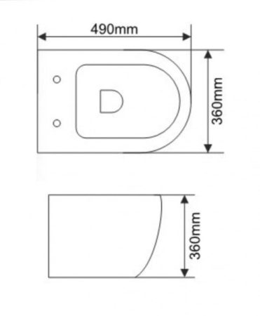 Унитаз подвесной безободковый Melana T2197-806