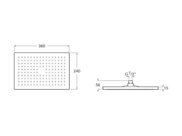Верхний душ Roca Rainsense (36x24) 5B3050C00