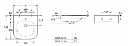 Раковина для людей с ограниченными возможностями 55 см Ideal Standard CONTOUR S216501