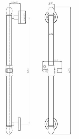 Душевая штанга Esko бронза SRB700