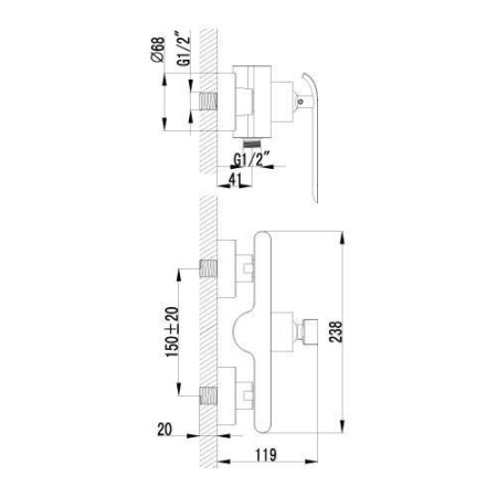 Смеситель для душа Lemark Melange (LM4903CW)
