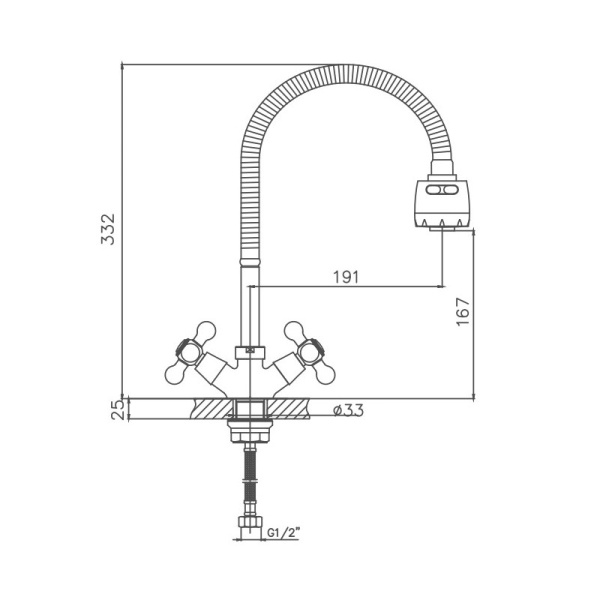Смеситель для кухни Cron CN4319-3 Смеситель для кухни Cron CN4319-3