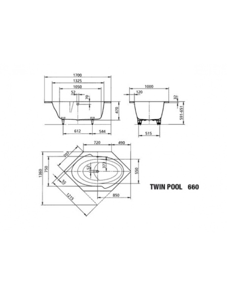 Ванна стальная Kaldewei Avantgarde Twin Pool (170 х 100) 228100010001