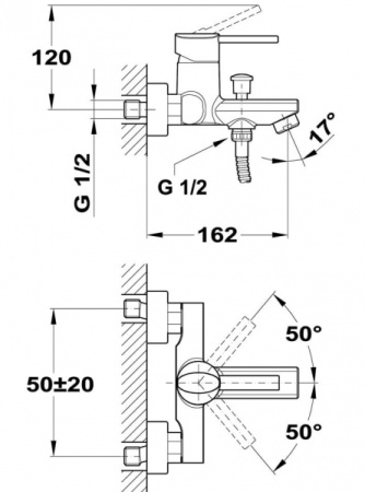 Смеситель для ванны Teka ARES 231210200 (23.121.02.00)