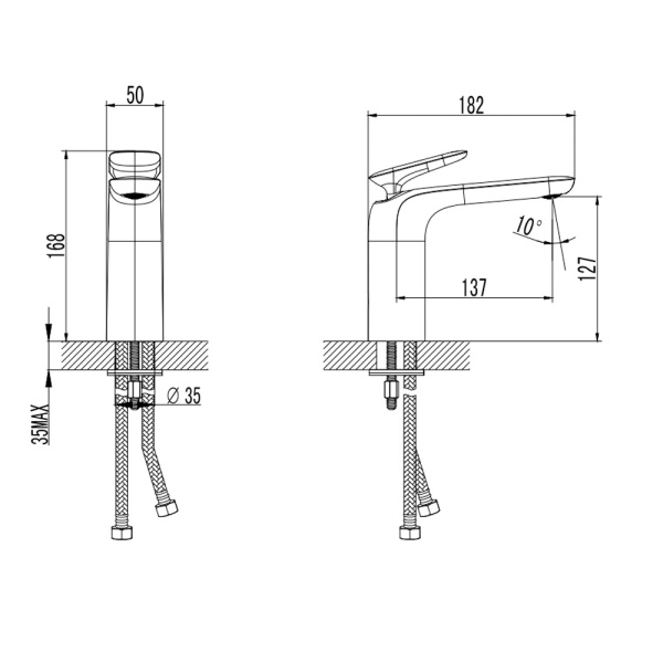 Смеситель для раковины AQUAme Como AQM6510GM