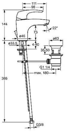 Смеситель для раковины HANSA Disc 01012274