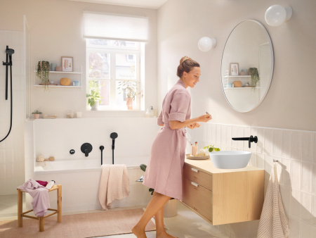 Смеситель для ванны встраиваемый Hansgrohe Rebris S 72466670 черный матовый