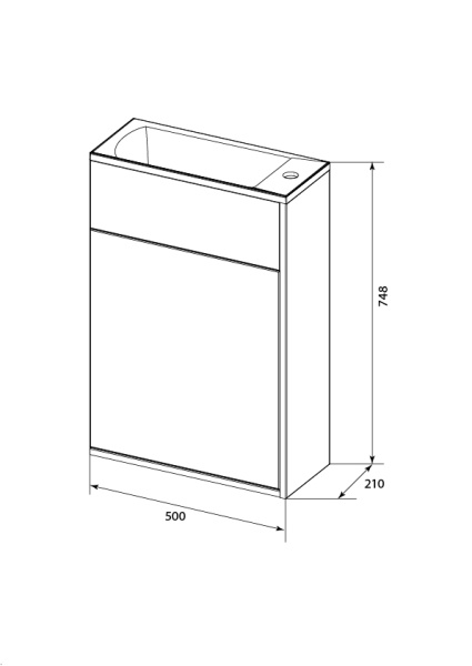 Тумба с раковиной 1Marka  Stretto 50П У94716