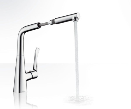 Смеситель для кухни с выдвижным изливом Hansgrohe Metris 14821000