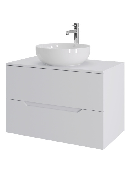 Тумба с раковиной подвесная 80 см, Orange Line Li-80TuwMDF+B07-420W белый