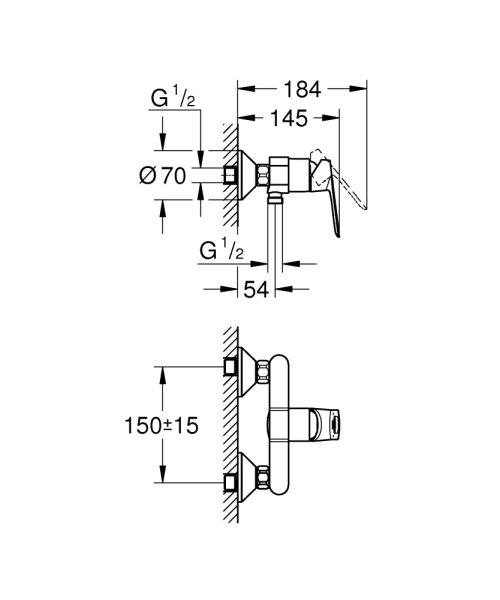 Смеситель для душа Grohe BauLoop 23634 000 (23634000) хром