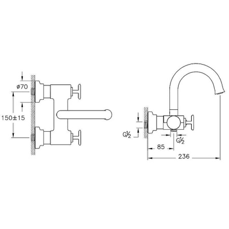 Смеситель для ванны Vitra Origin A42893