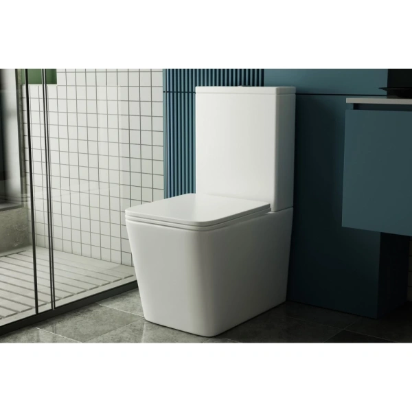 Унитаз ABBER Rechteck AC1210T компакт белый, безободковый торнадо