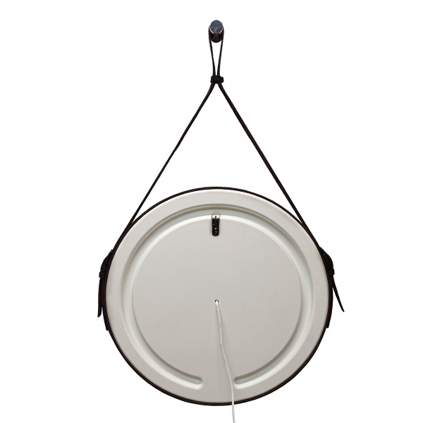 Зеркало Зеркало VLM-2N60+ D610 (61х61) с подсветкой на кожаном ремне, датчик на движение, цвет черный