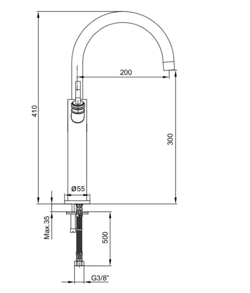 Смеситель для раковины E.C.A. Ottoman 102208614EX