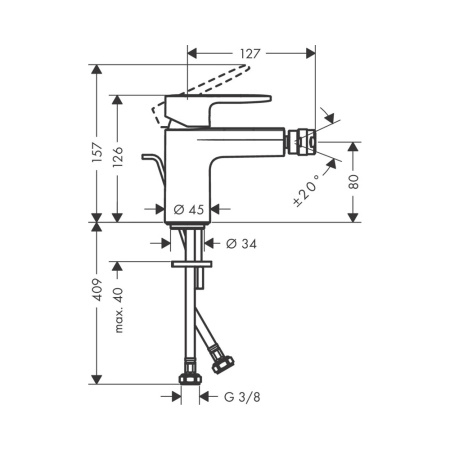 Смеситель для биде с донным клапаном Hansgrohe Vernis Blend 71218000 хром 
