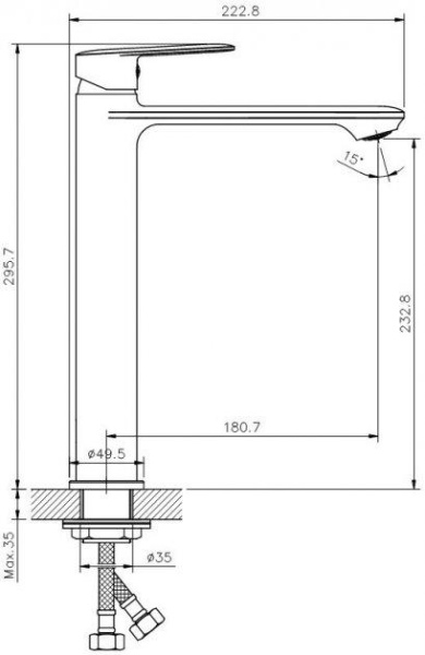 Смеситель для умывальника Koller Pool LINE N0200XL