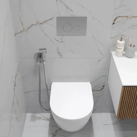 Кнопка смыва Oliveeka OL-R22-BN, PVD никель матовый