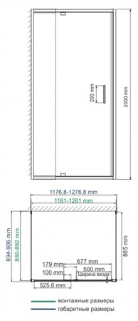 Душевой уголок (120х90) WasserKRAFT Berkel 48P21