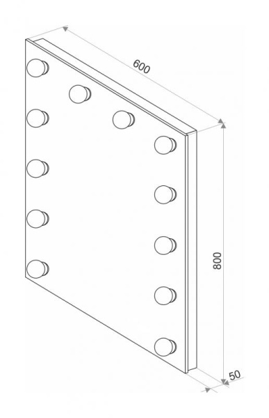 Зеркало (60х80) Misty Стайл Гримёрное ЗГП03