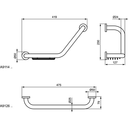 Поручень с мыльницей Ideal Standard IOM A9114AA