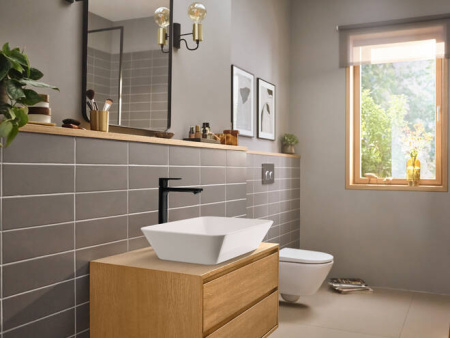 Смеситель для раковины Hansgrohe Rebris E 72591670, черный матовый