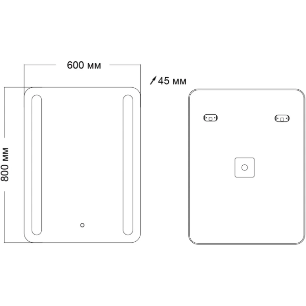 Зеркало (60х80) Grossman Lara 136080 LED с сенсорным выключателем и гравировкой