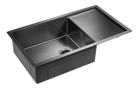 Кухонная мойка Paulmark Platte PM807844-GM вороненая сталь