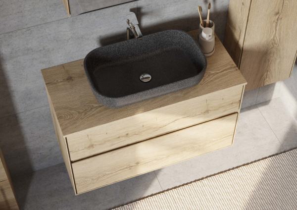 Раковина Aquaton Лола 1A73313KLK210, 60 см, литьевой мрамор, графит