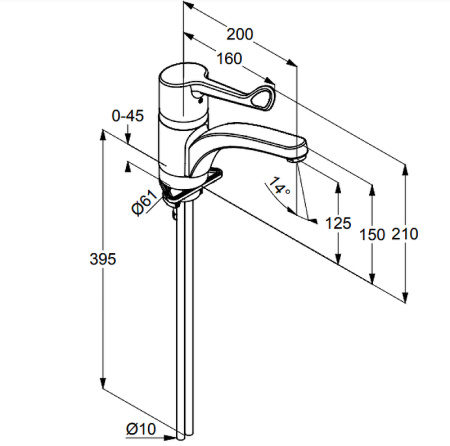 Смеситель для раковины Kludi Medi Care 349080534