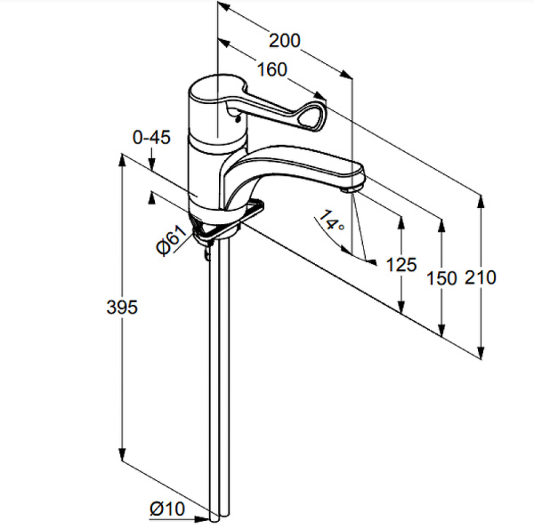 Смеситель для раковины Kludi Medi Care 349080534
