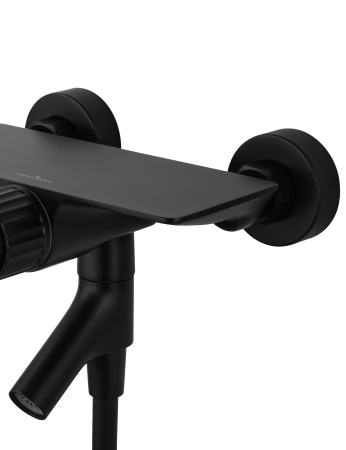 Смеситель для ванны с душем WONZON & WOGHAND CLICK, черный матовый WW-FE05L221-MB