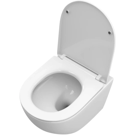 Унитаз подвесной BelBagno Uno BB5177CH-TOR/SC безободковый, торнадо, с сиденьем микролифт, белый