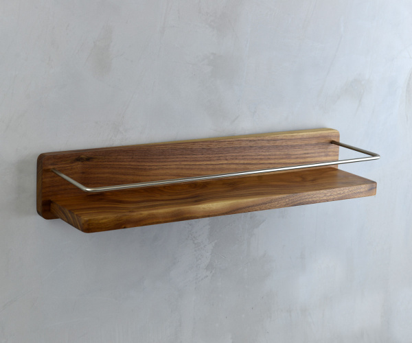 Деревянная полка с ограничителем матовый хром BRONZE DE LUXE Forest  10711C