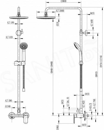 Душевая система для душа Bravat Opal F9125183CP-A5-RUS