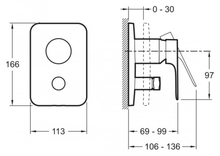 Смеситель для душа Jacob Delafon Aleo+ E98718-CP
