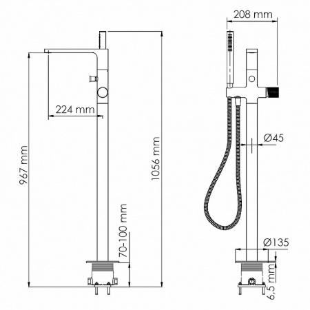 Смеситель для ванны WasserKRAFT Ems 7621
