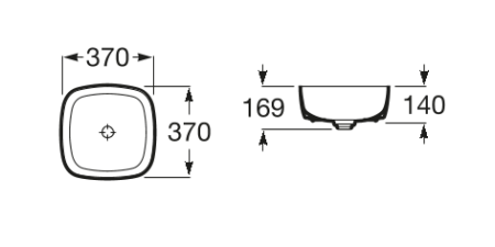 Раковина накладная (37х37) Roca Inspira Soft 327502000