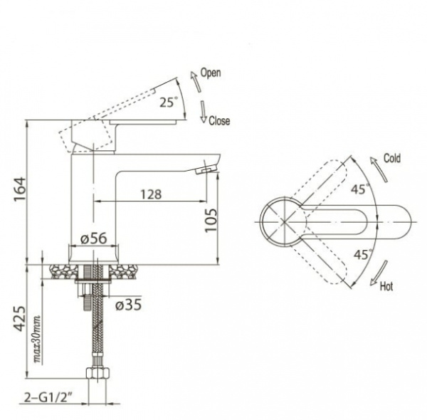 Смеситель для раковины BelBagno Tanaro TAN-LVM-CRM