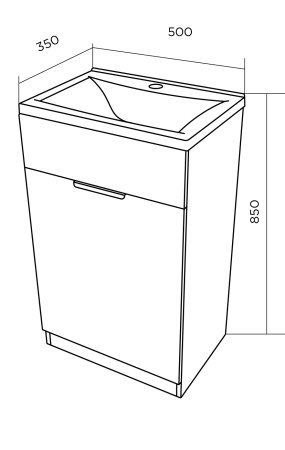 Тумба с раковиной 1Marka  Revo 50Н Ц0000005037