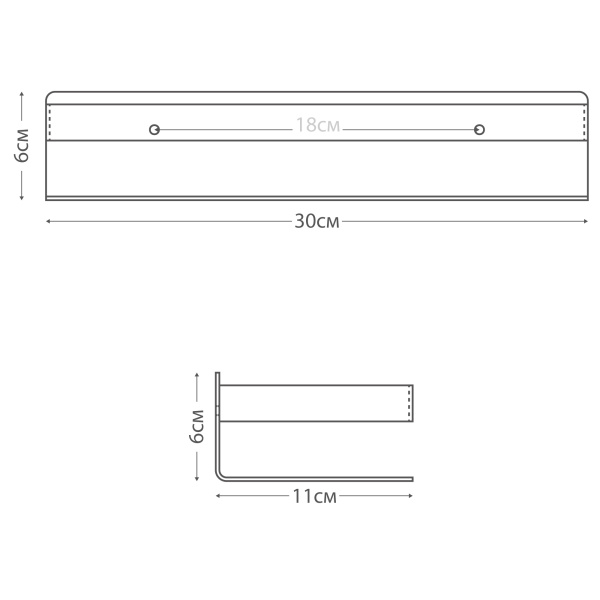 Полка прямоугольная Fixsen одноэтажная Hotel FX-31003F
