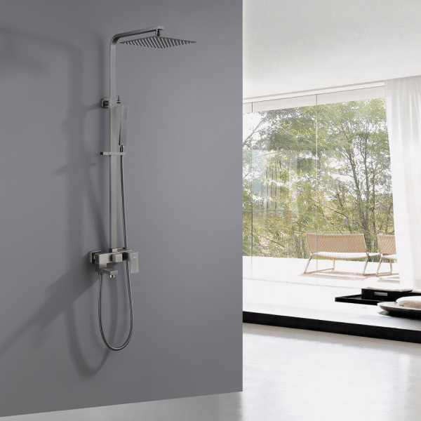 Душевая стойка ABBER Daheim AF8216NG с изливом, никель Душевая стойка ABBER Daheim AF8216NG с изливом, никель