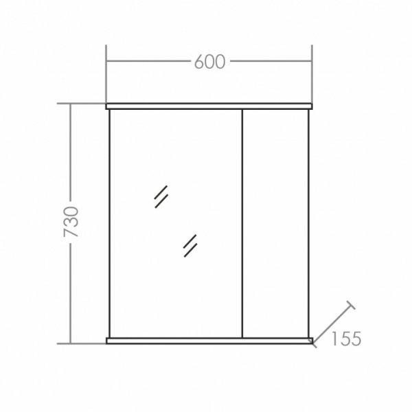 Зеркальный шкаф (60х75)  СаНта Прима 60 101112