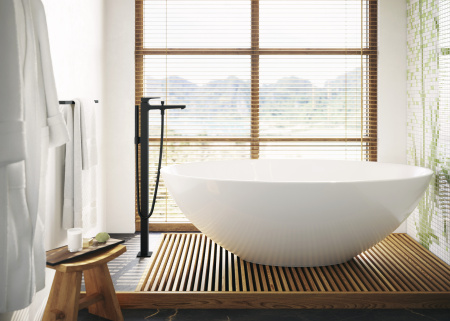 Смеситель для ванны напольный Hansgrohe Metropol 32532670 черный матовый