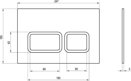 Клавиша смыва Ravak Twin Flat X01739