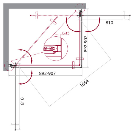 Душевой уголок (90х90) BelBagno MARMI-A-2-90-C-Cr