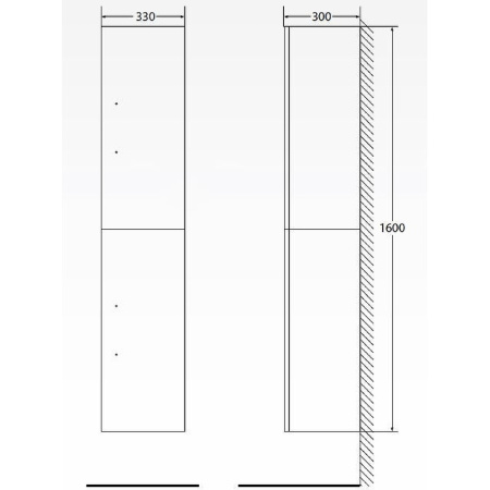 Пенал BelBagno AURORA-1600-2A-SC-BL-P-L Bianco Lucido