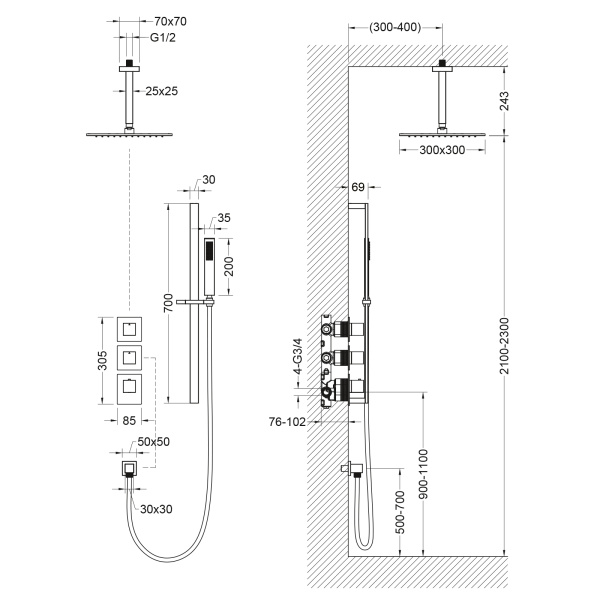 Душевой комплект Timo Selene SX-2229/17SM Душевой комплект Timo Selene SX-2229/17SM