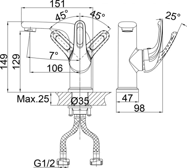 Комплект смесителей D&K Rhein Eucharius DA1370001SET