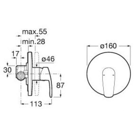 Смеситель для душа Roca Monodin-N 5A2298C00